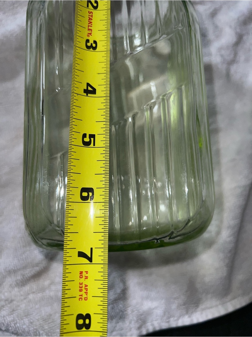 Depression Uranium GLASS Ribbed JAR - Picture 5 of 7